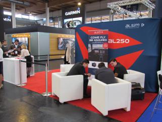 The ALSIM stand at the AERO 2017 Trade Show in Friedrichafen