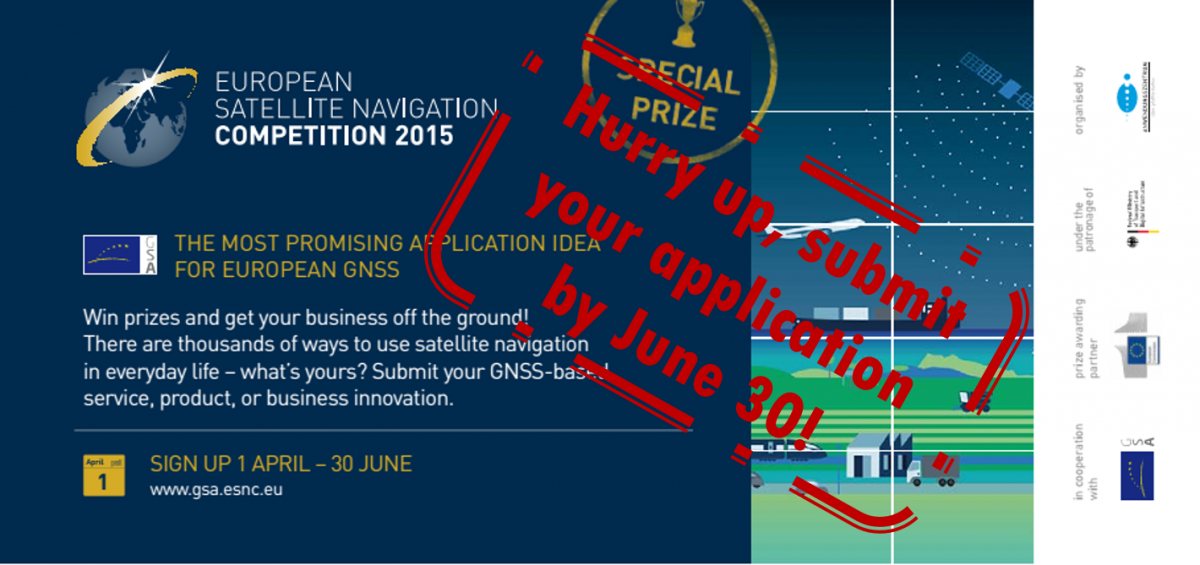 In addition to being a supporting partner, for the seventh consecutive year the GSA will be sponsoring the GSA Special Prize for the Most Promising Application Idea for European GNSS. (click to enlarge) In addition to being a supporting partner, for the seventh consecutive year the GSA will be sponsoring the GSA Special Prize for the Most Promising Application Idea for European GNSS. (click to enlarge)